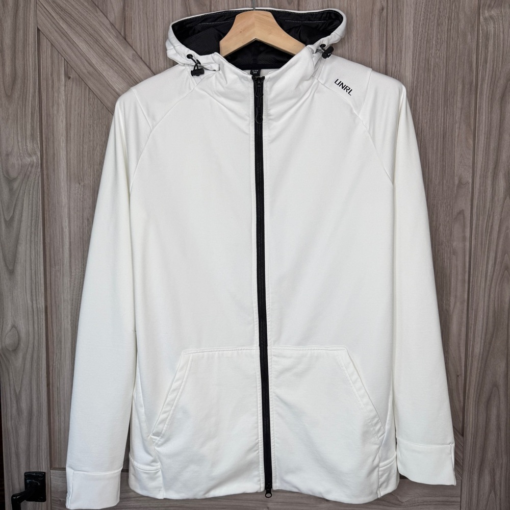 UNRL Men’s Cross-Up Full Zip Hoodie Sweatshirt Mens Medium | Ivory (white/cream)